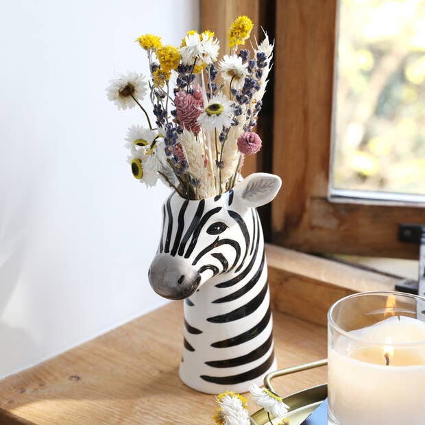 Zebra Head Vase