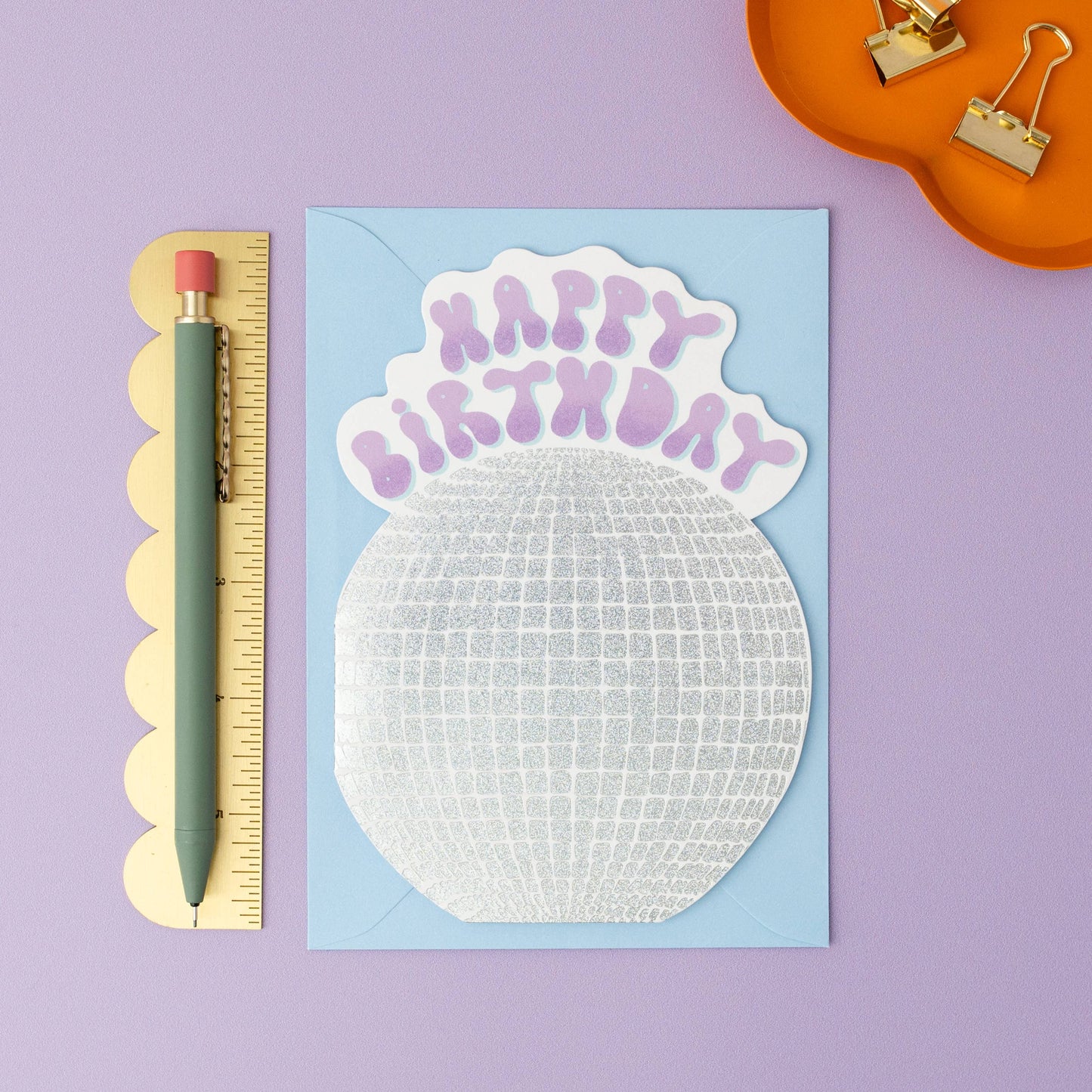 Disco Ball Birthday Card | Shaped Die Cut Mirror Ball Card