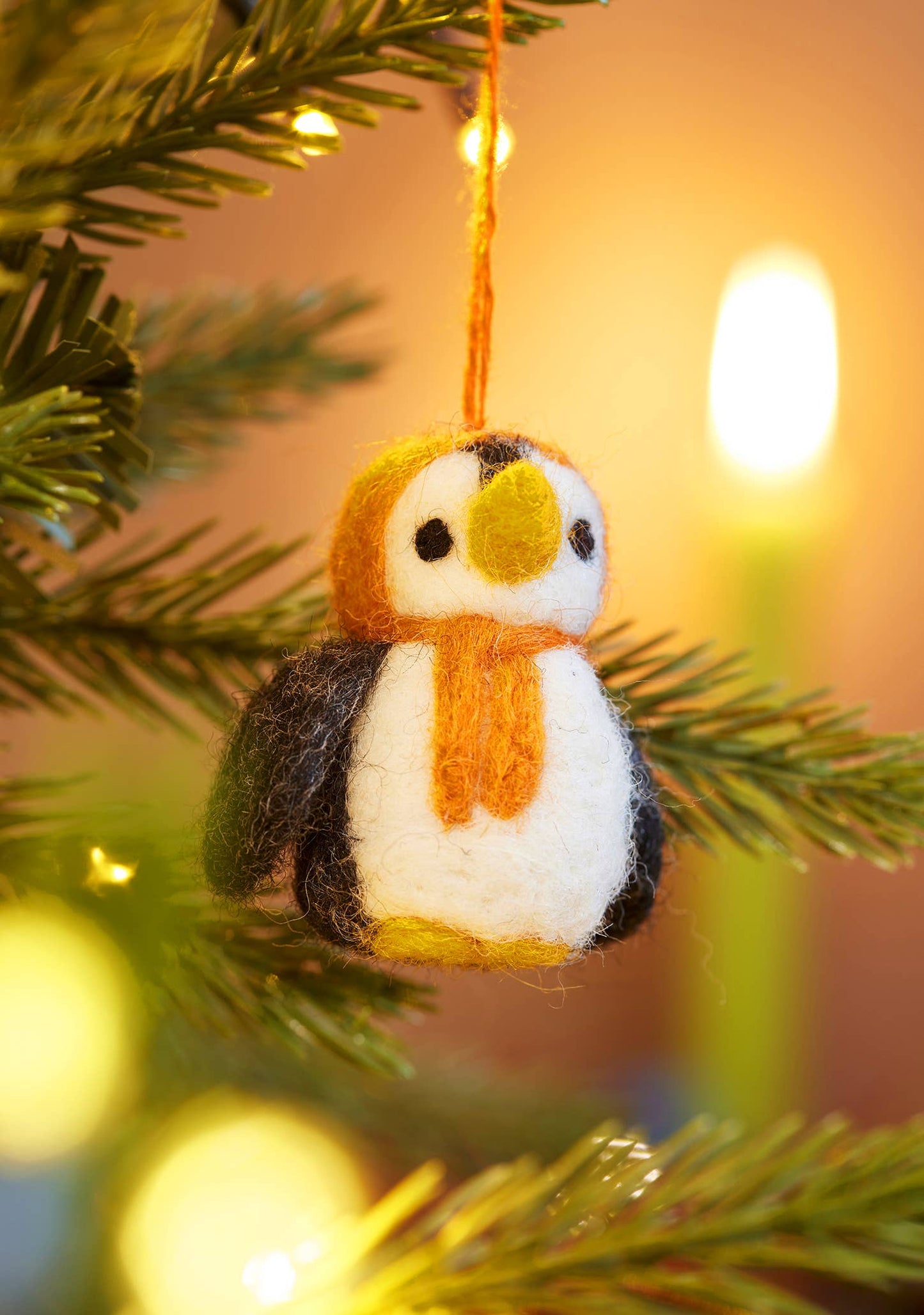 Set of 5 felted penguins.