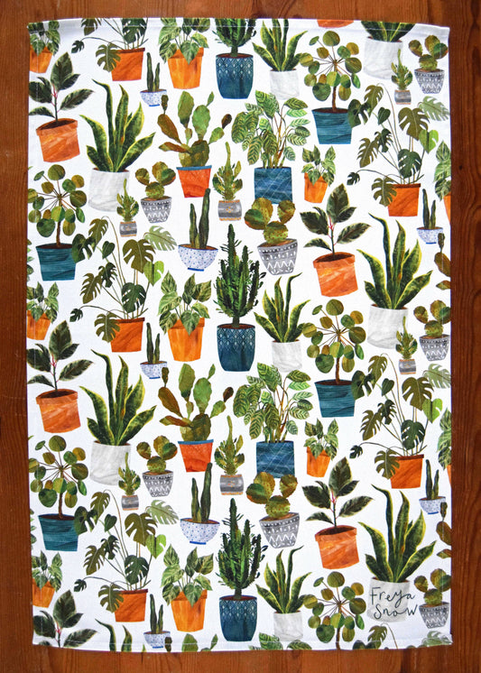 Houseplants Tea Towel / Cotton Dish Towel / Kitchen Towel