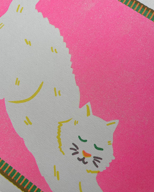 White Cat Riso Print A4