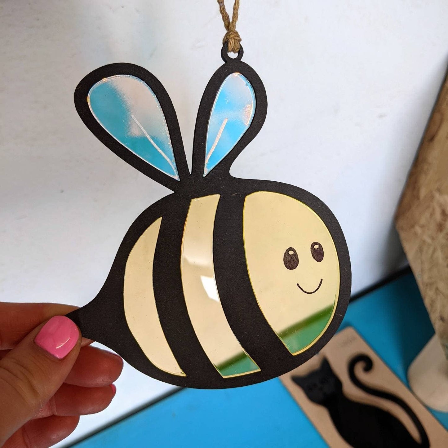 Laser cut acrylic bumbling bee
