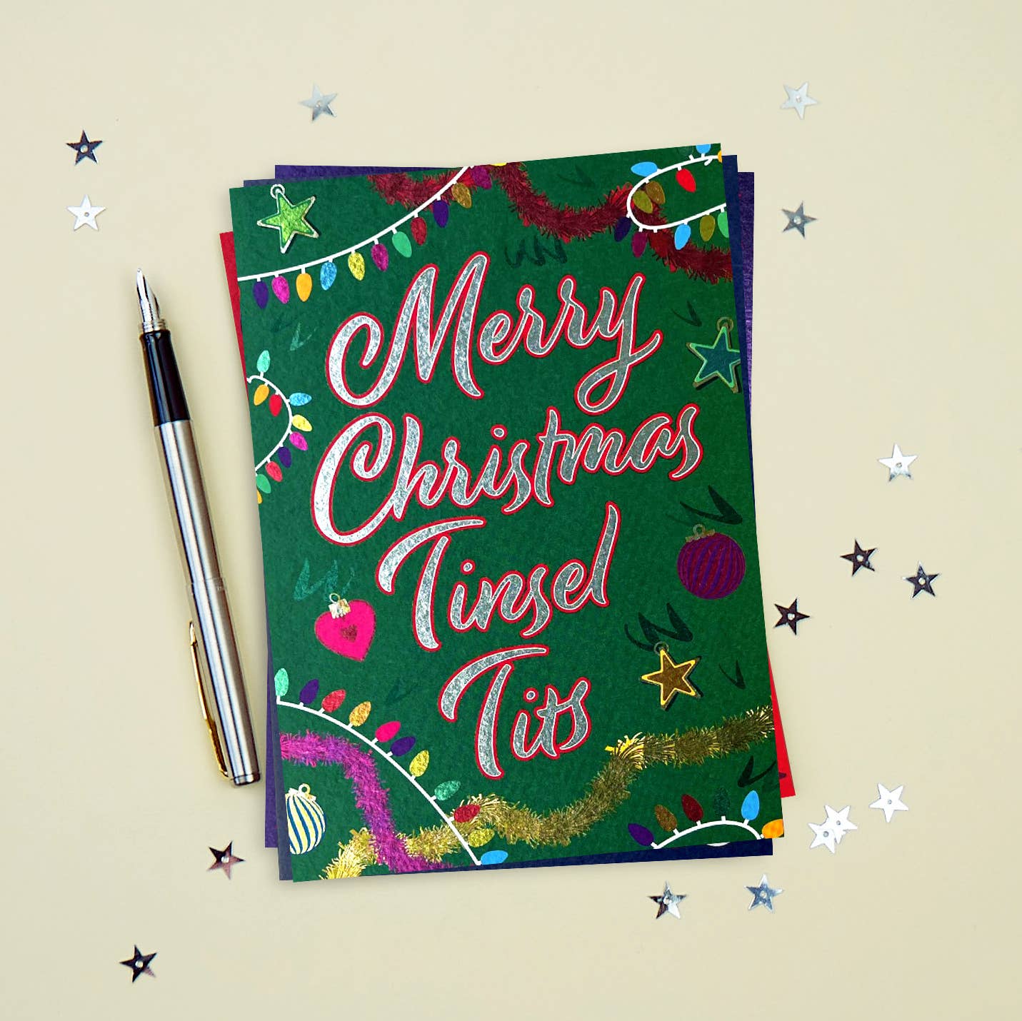 Tinsel Tits Christmas Card