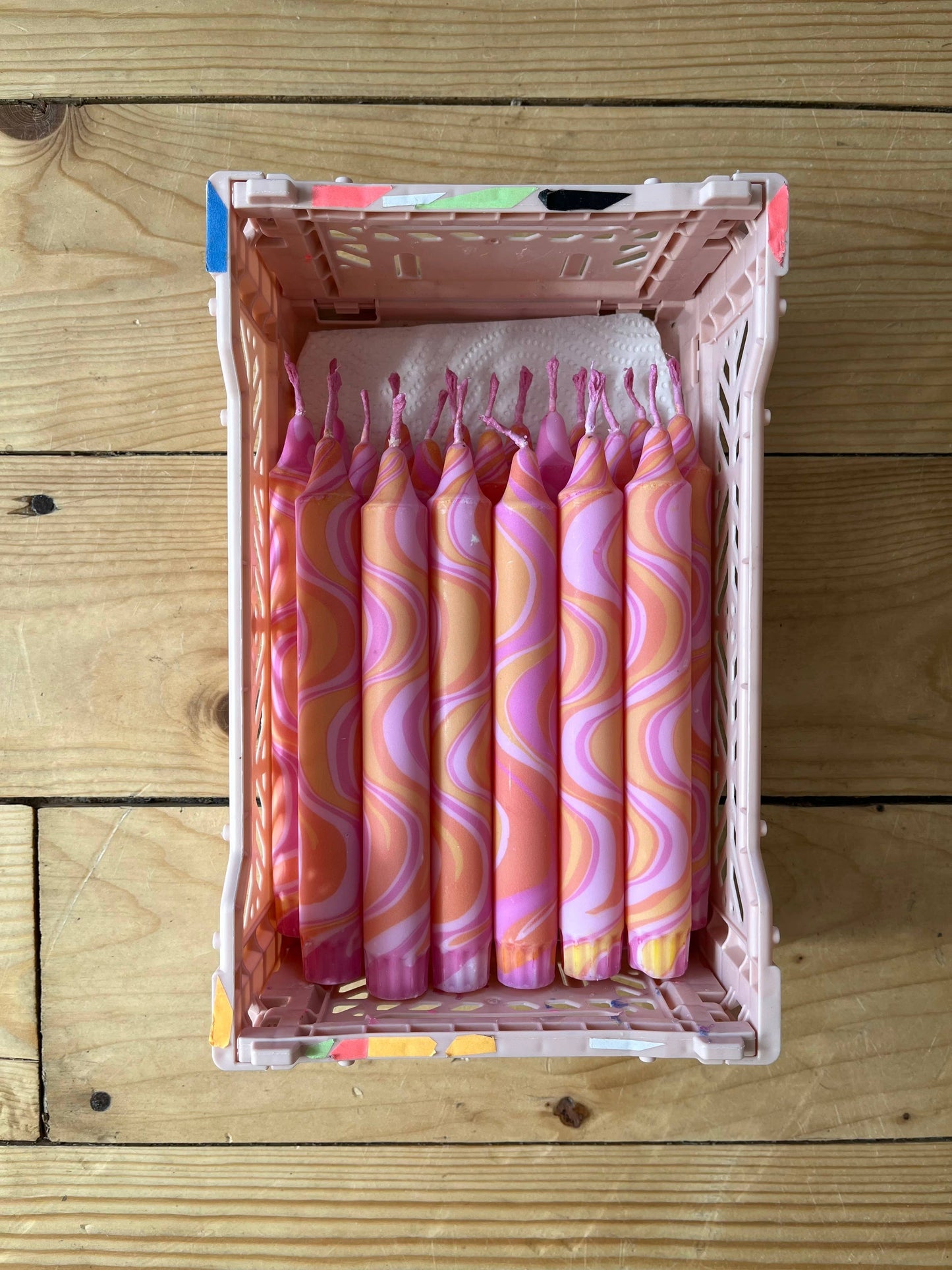 Rose marble (with yellow and orange) Candle