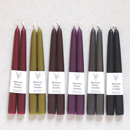 Large Handmade Beeswax Dinner Candles | Taper | Non Dripping