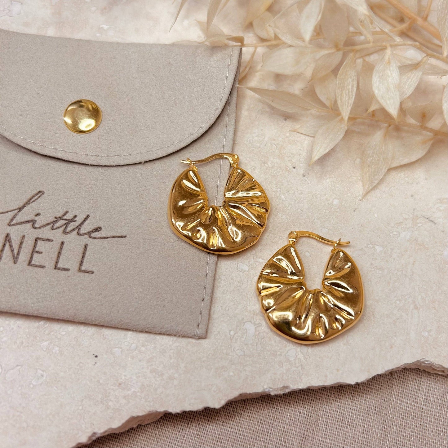 Gold plated puffer earrings