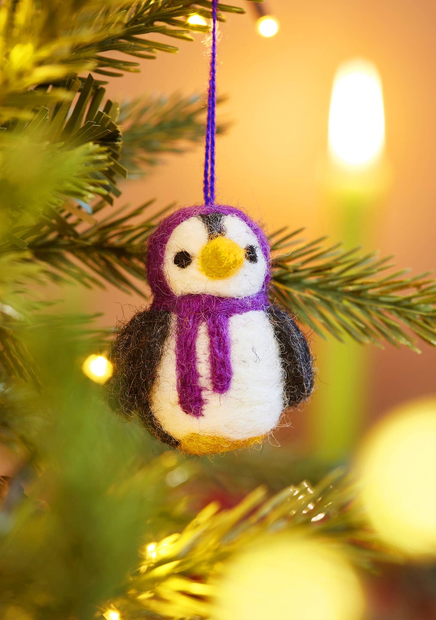 Set of 5 felted penguins.