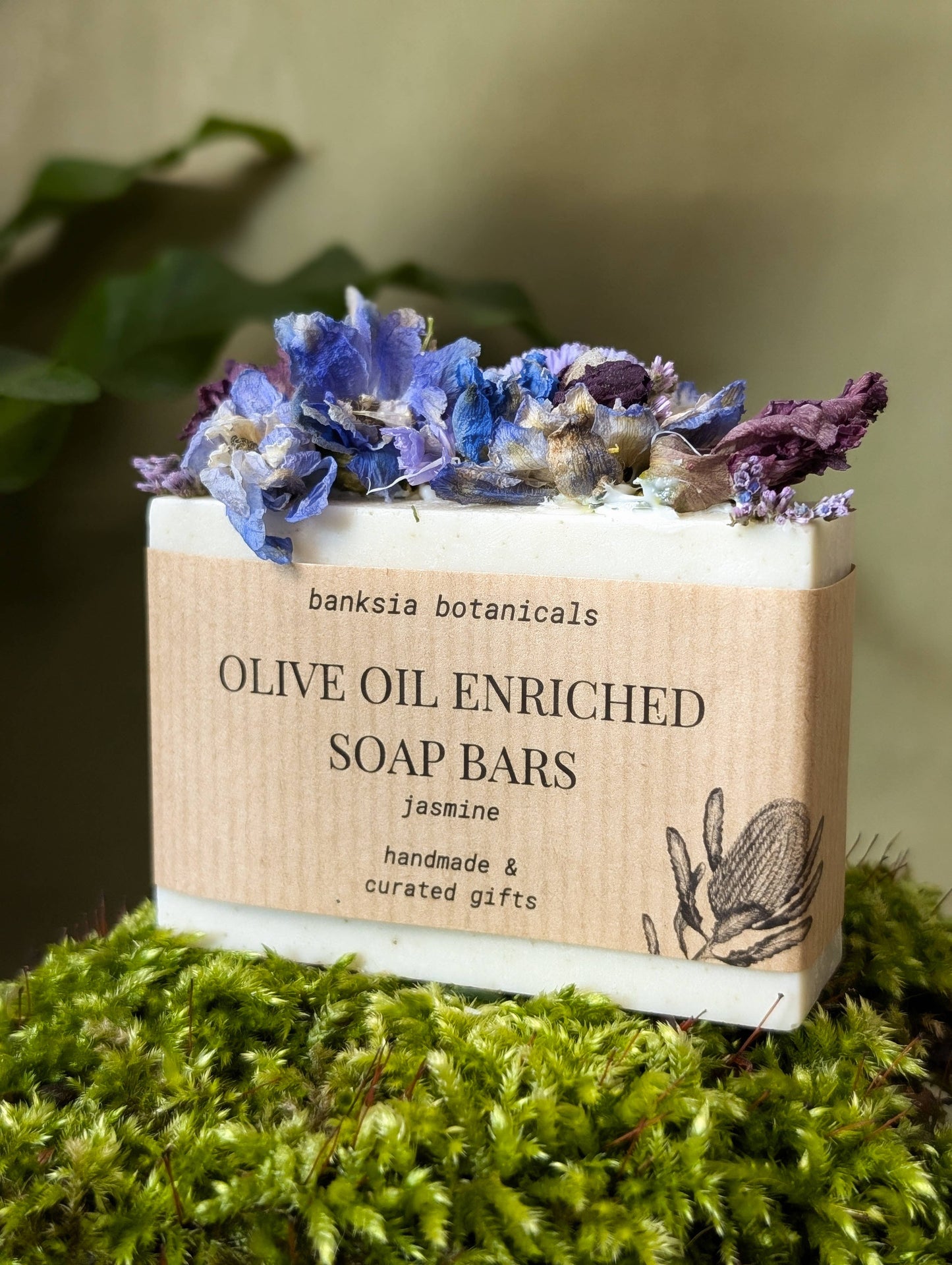 Jasmine olive oil enriched soap bar.,