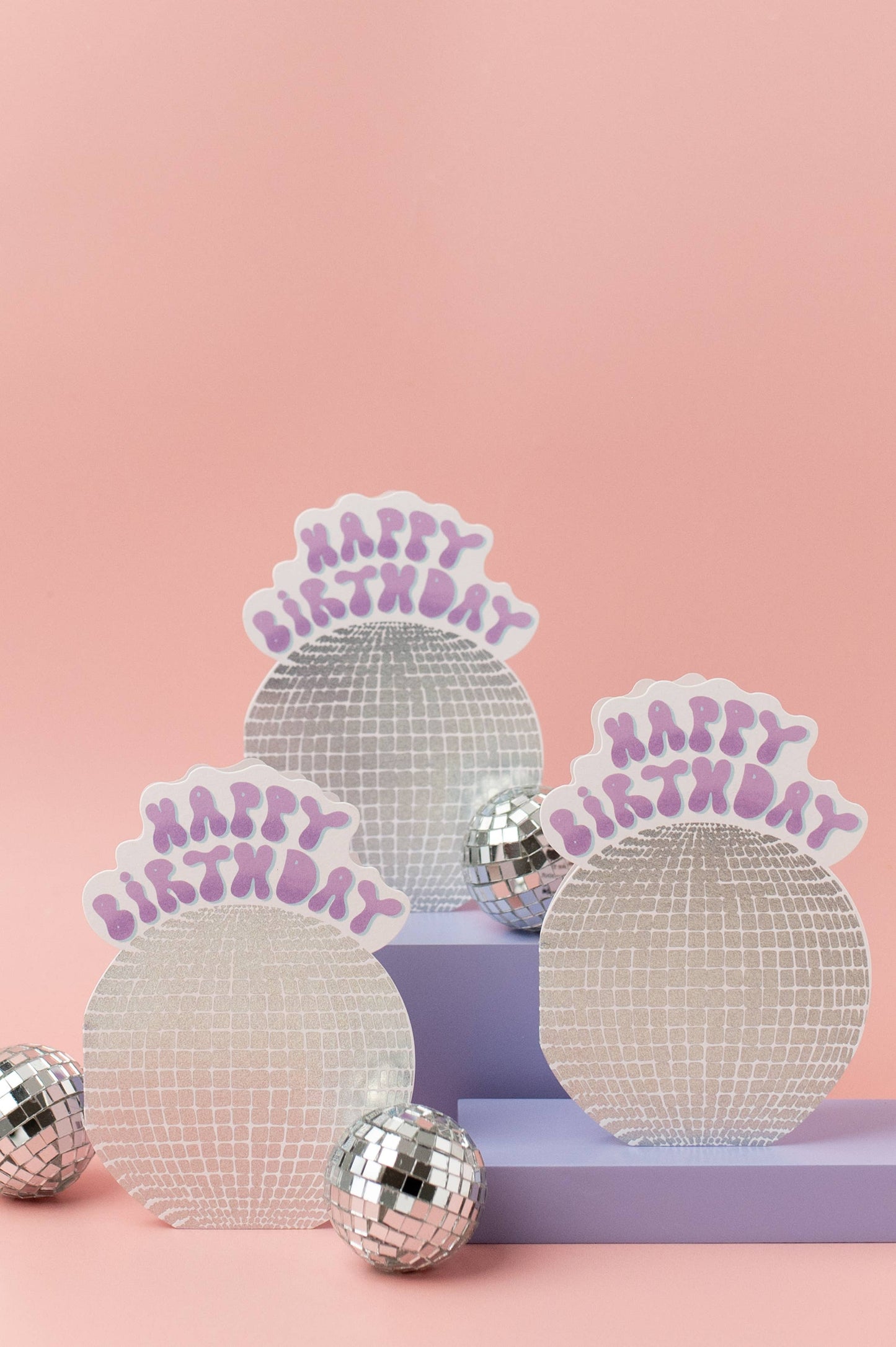 Disco Ball Birthday Card | Shaped Die Cut Mirror Ball Card