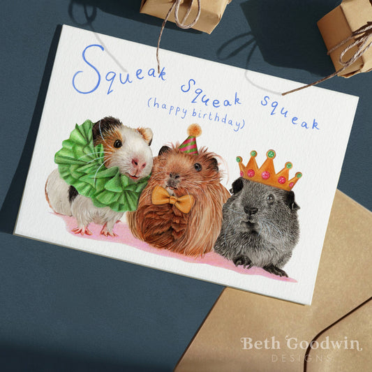 Guinea Pig Birthday Card, Pet Shop Cards