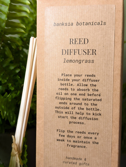 Handmade lemongrass room diffuser.