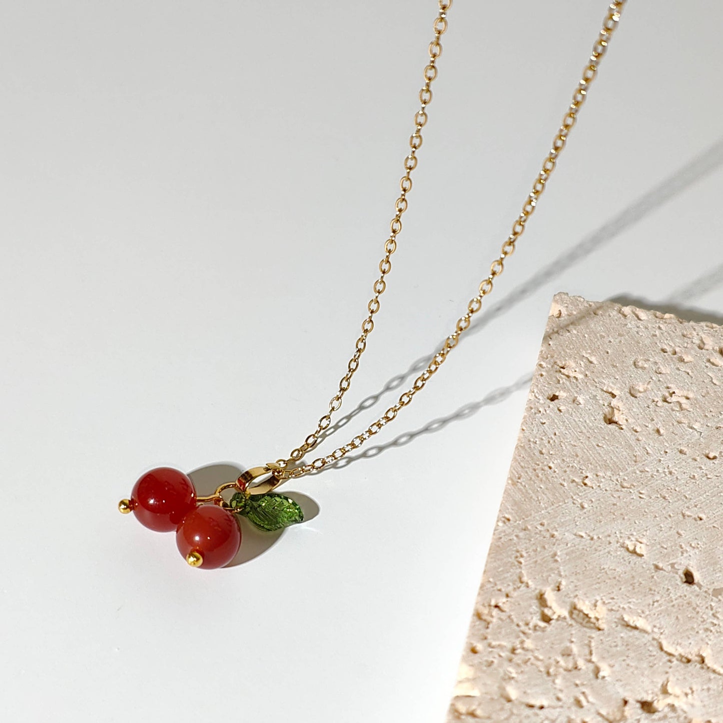 Red Gemstone Cherry Necklace