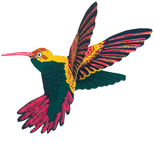 Hand printed Hummingbird card