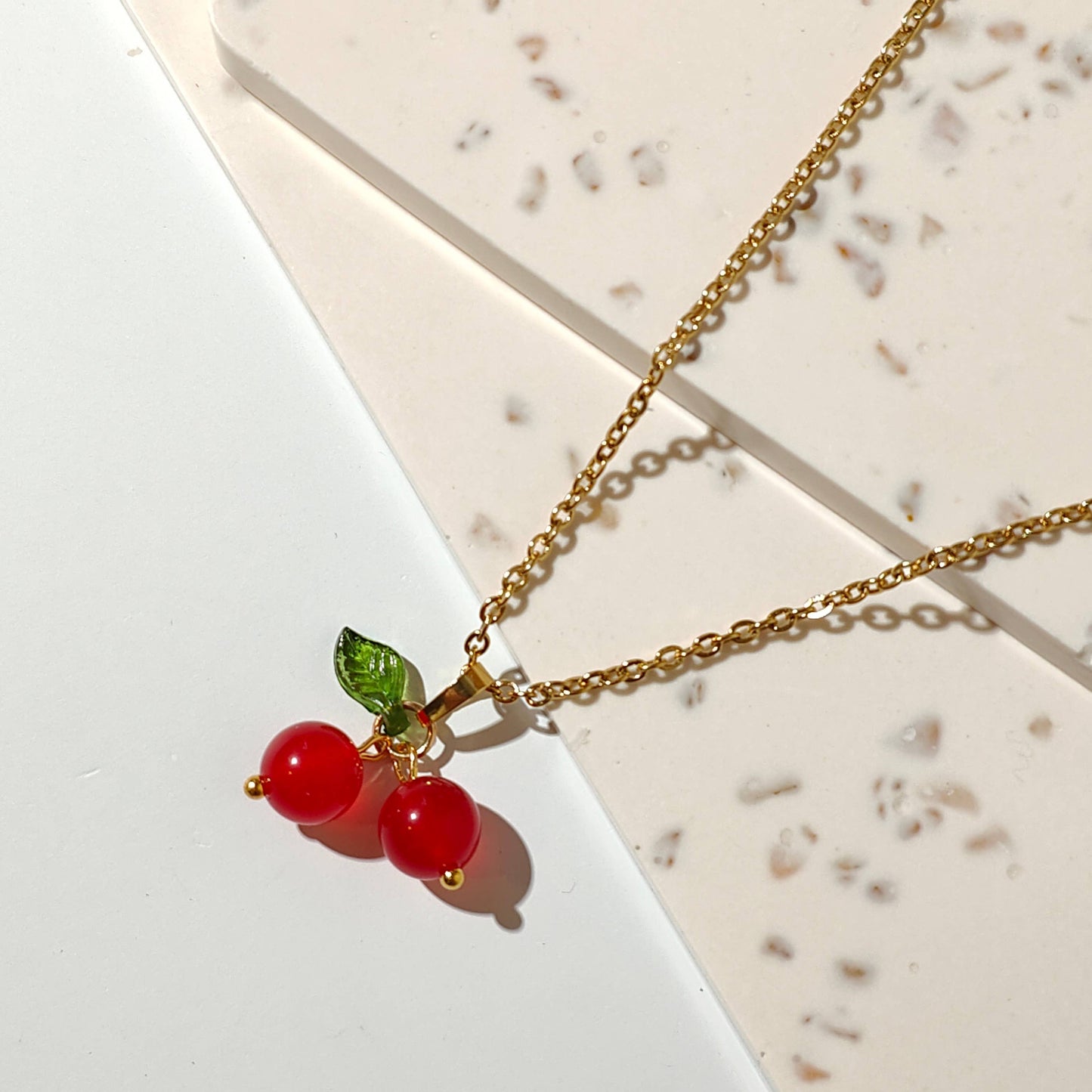 Red Gemstone Cherry Necklace