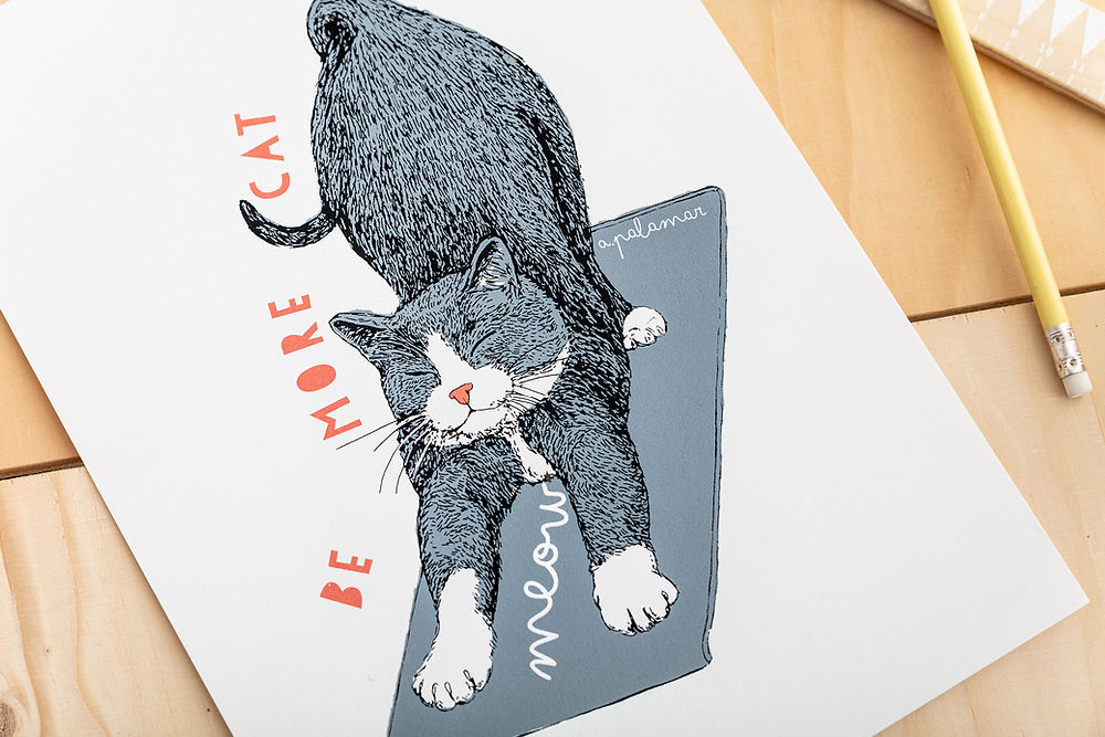 Anna Palamar Designs 'Be more Cat' A4 Print
