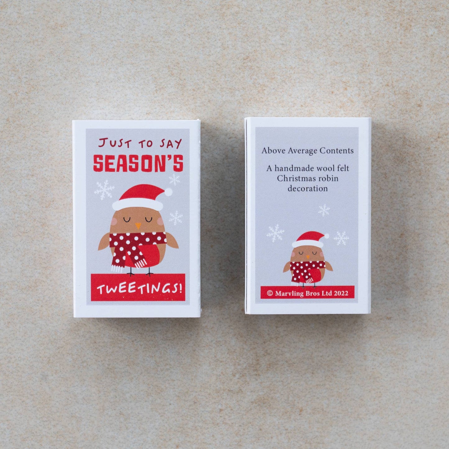 Christmas Tweetings Wool Felt Robin In A Matchbox