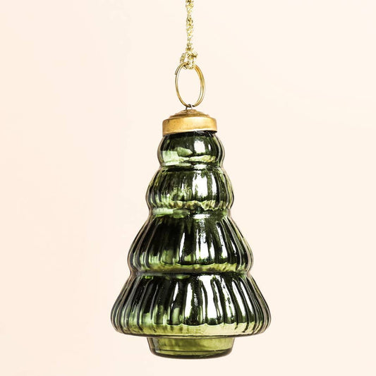 Green Glass Christmas Tree Bauble