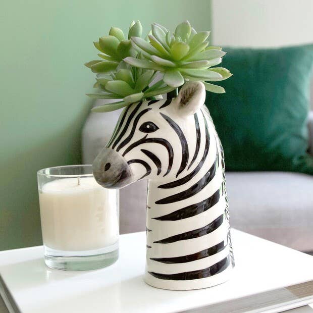 Zebra Head Vase