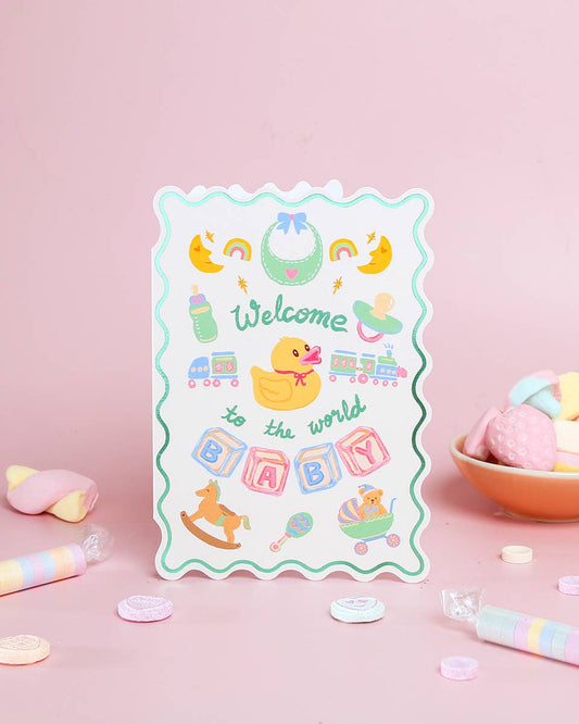 Welcome To The World Baby | Greeting Card | New Baby Card