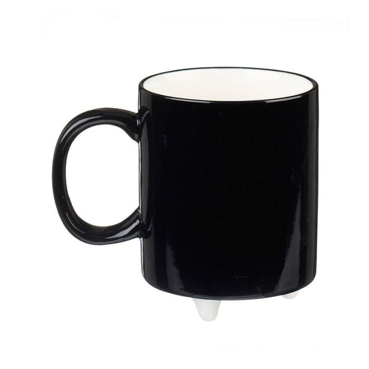 Black mug with a white interior on a white background