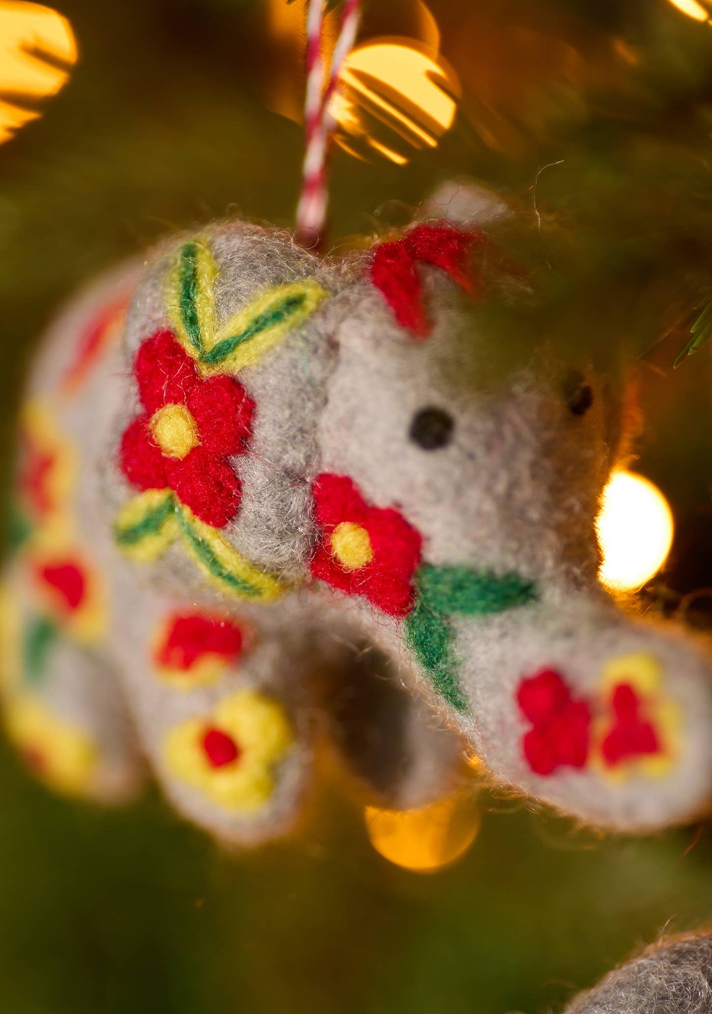 Embroidered Felt Elephant Decoration