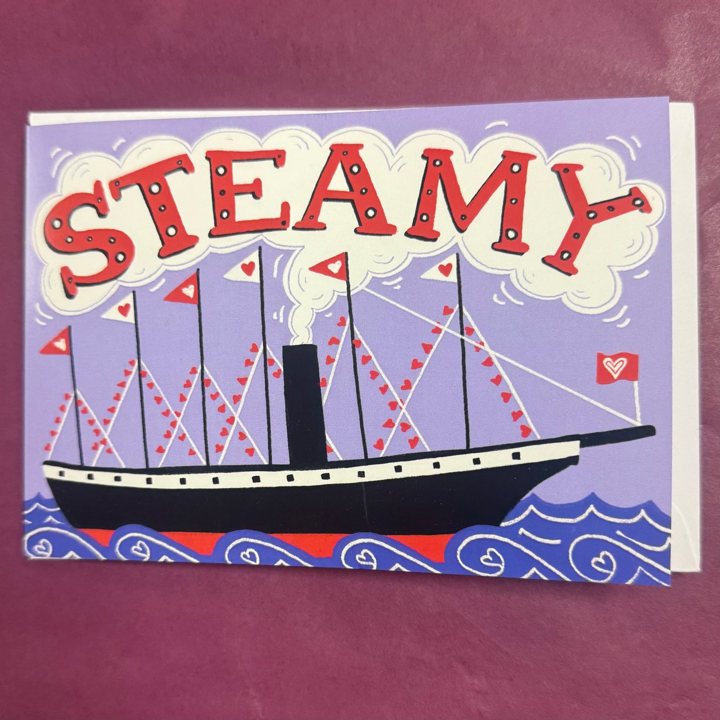 Steamy SS Great Britain valentines or love card. Blank inside.