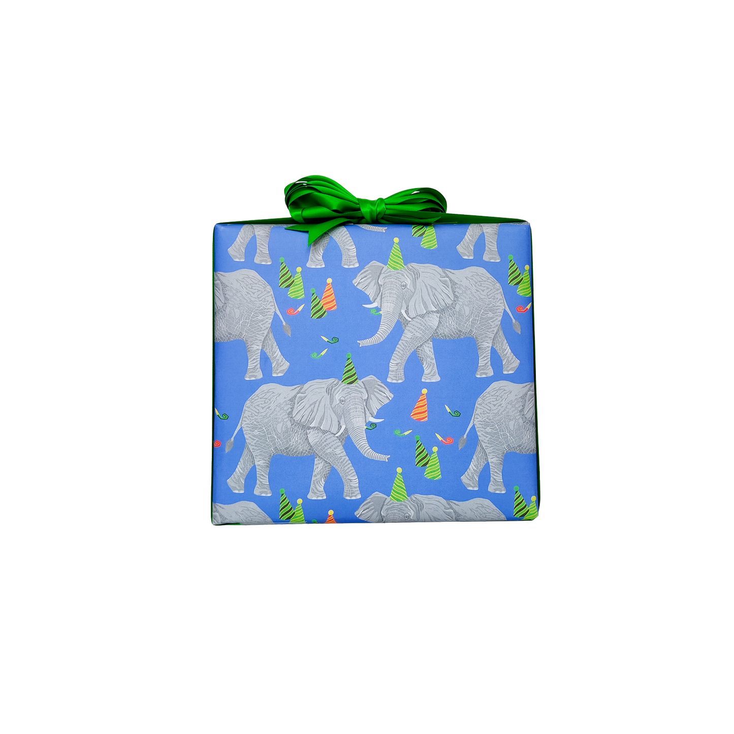 Party Elephant with party hat gift wrapping paper, single sheet