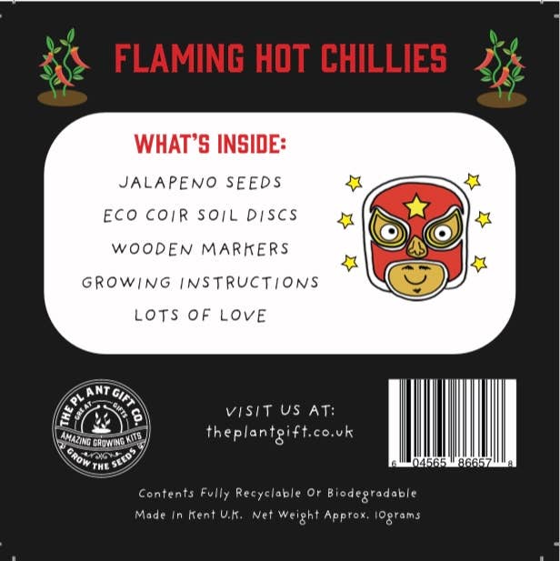 Flaming Hot Chillies. Eco Mini Chilli Grow Kit