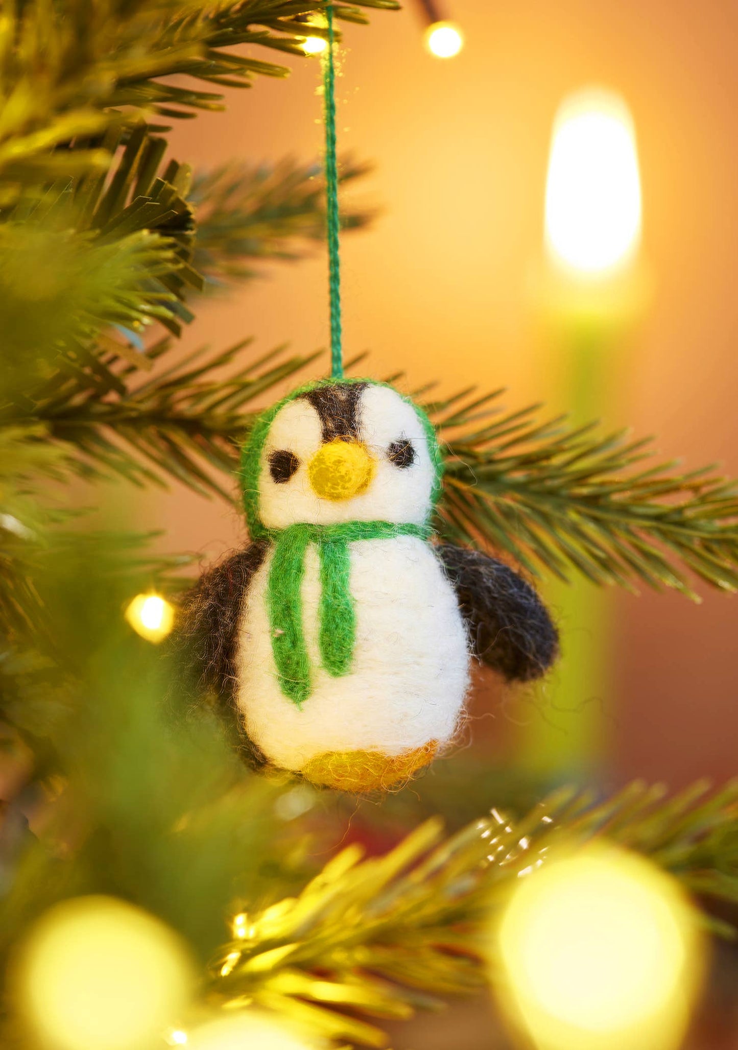Set of 5 felted penguins.