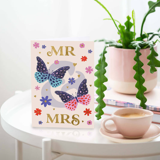 Mr & Mrs Wedding Card | Wedding Cards | Gold Foil Cards