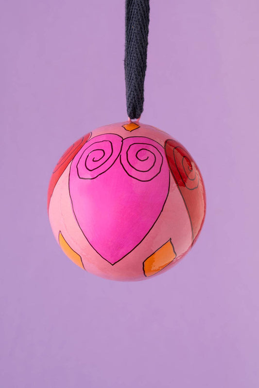 Pink & Yellow Hearts Bauble