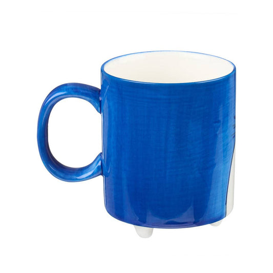 Blue mug with white interior on a white background