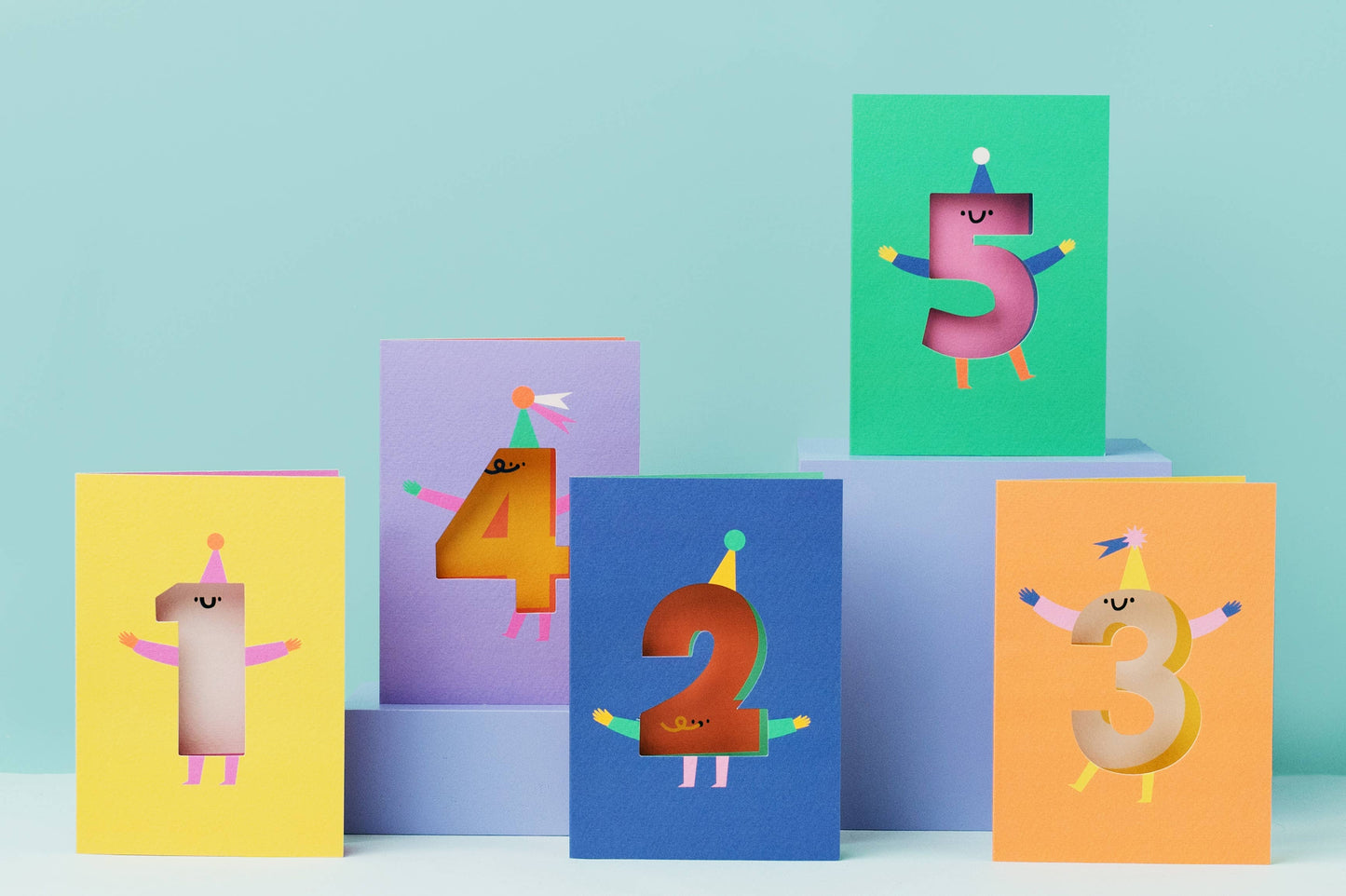 Birthday Card with a cut out 5. Age Card. Blank inside.