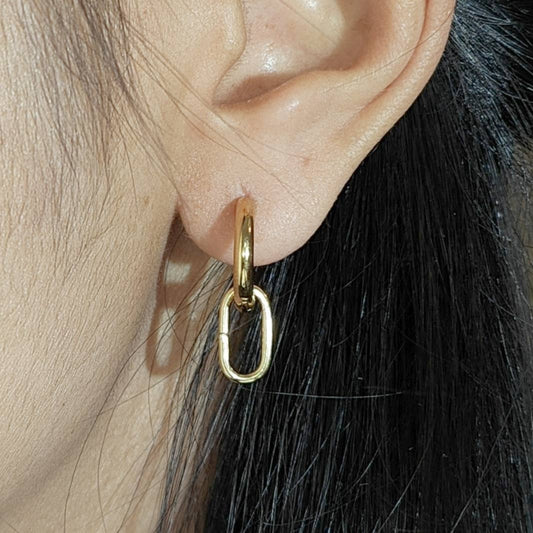 Convertible Link Gold Hoop Earrings