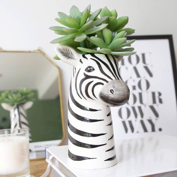 Zebra Head Vase