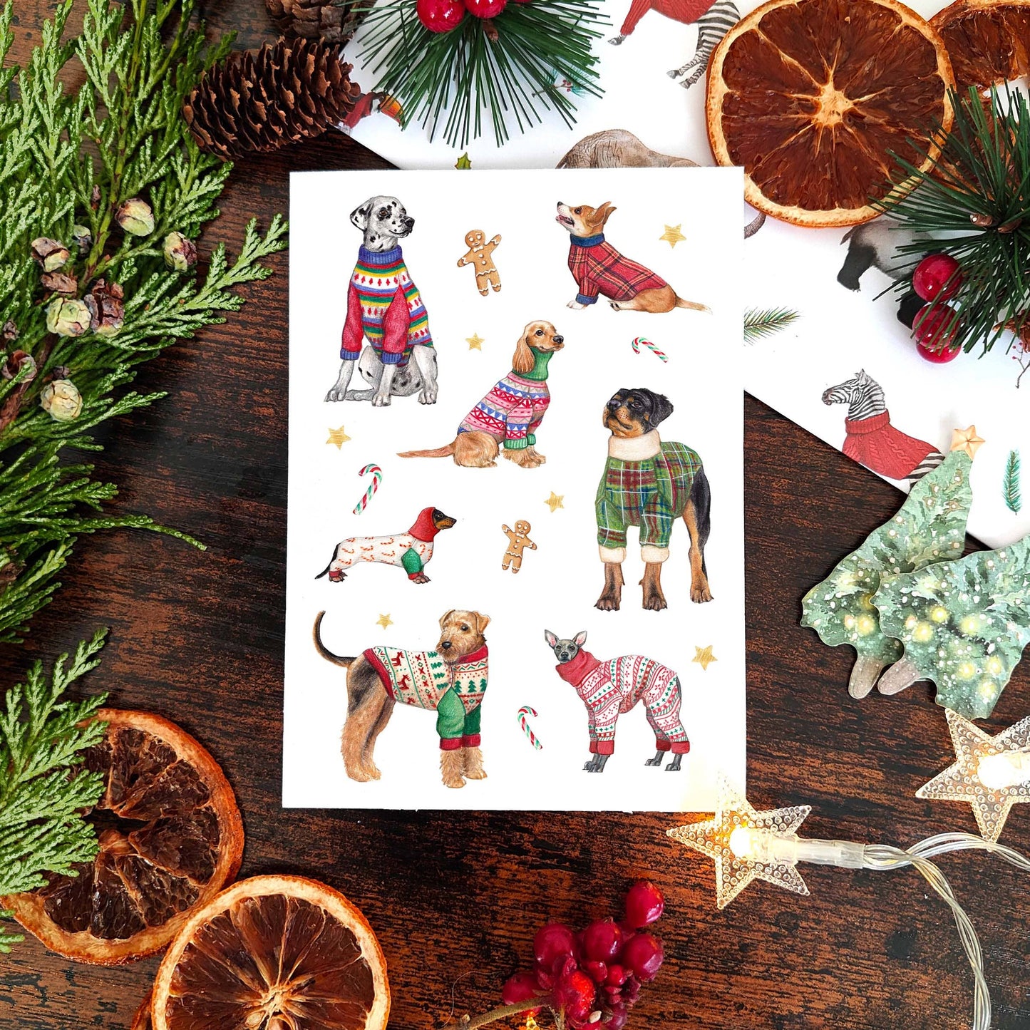 Dogs Wearing Christmas Jumpers Card | Festive Dog Xmas Card