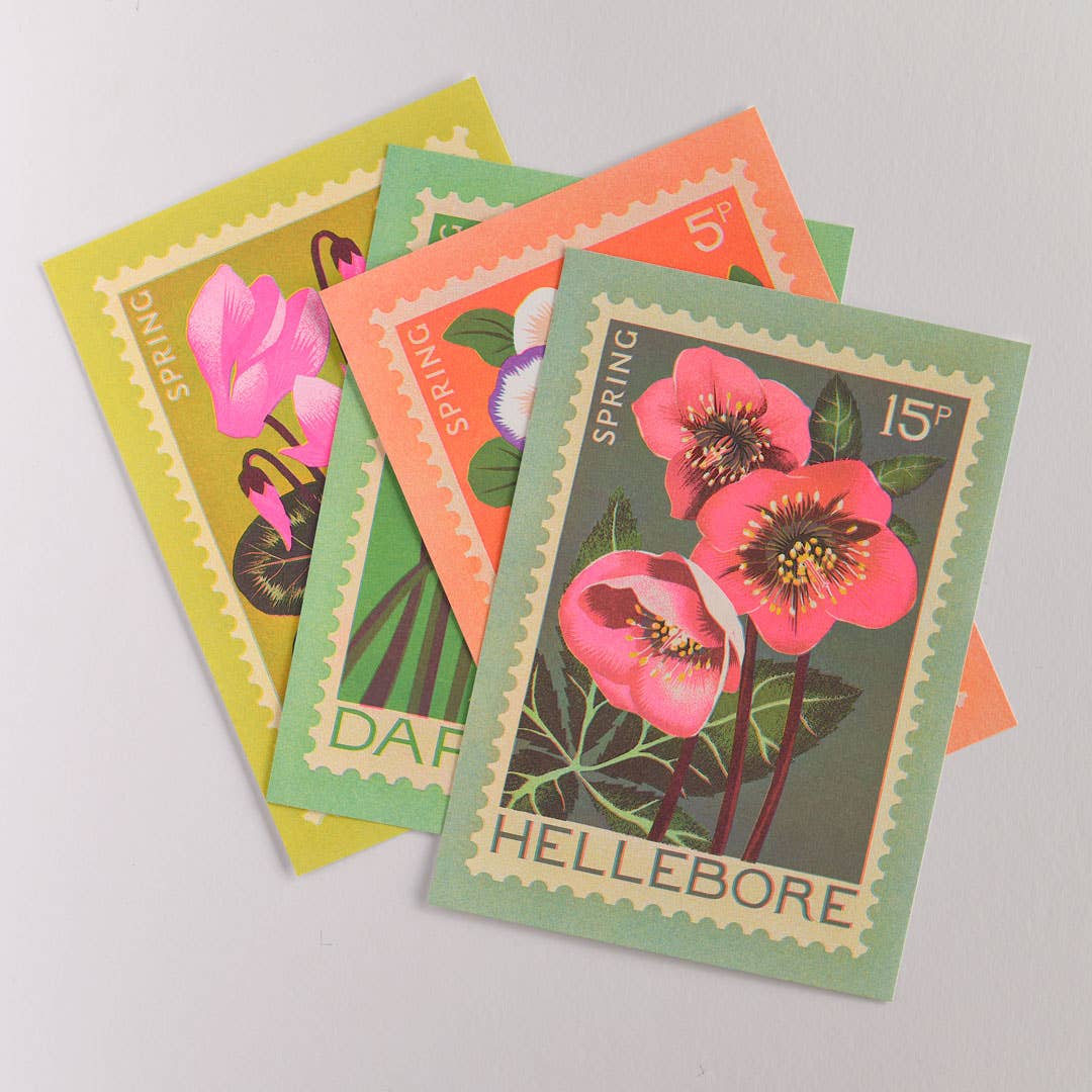 Vibrant print of hellebore stamp