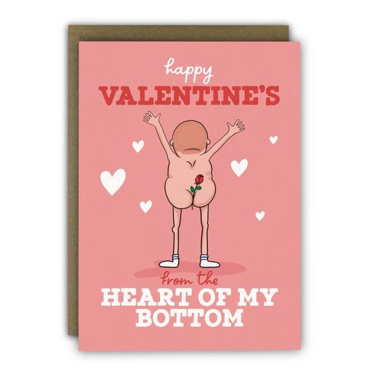 Funny Valentine's Day Card - A6 Cheeky Bottom Love Card