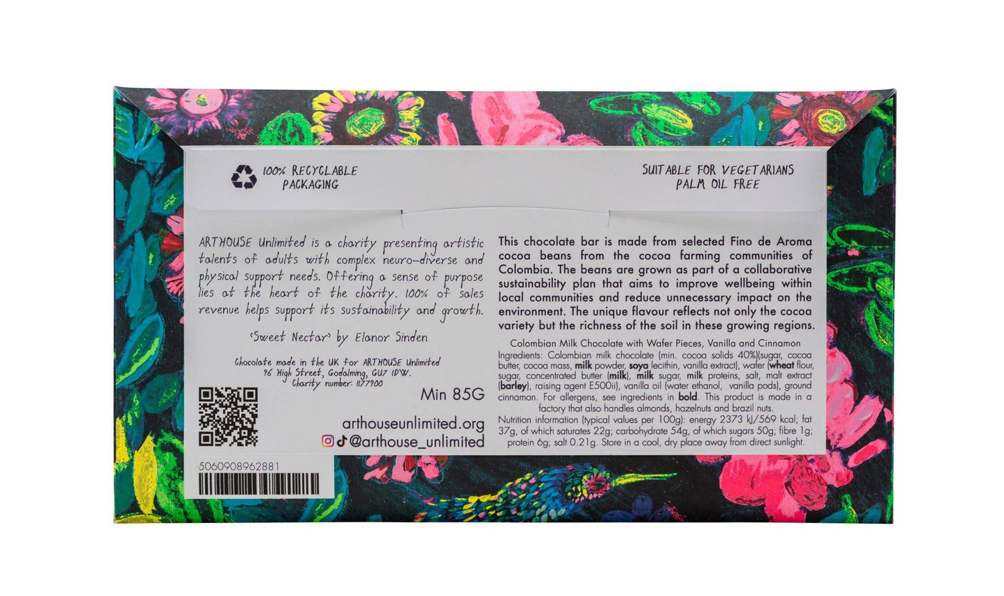 Sweet Nectar, Milk Chocolate Bar With Wafer Pieces, Vanilla