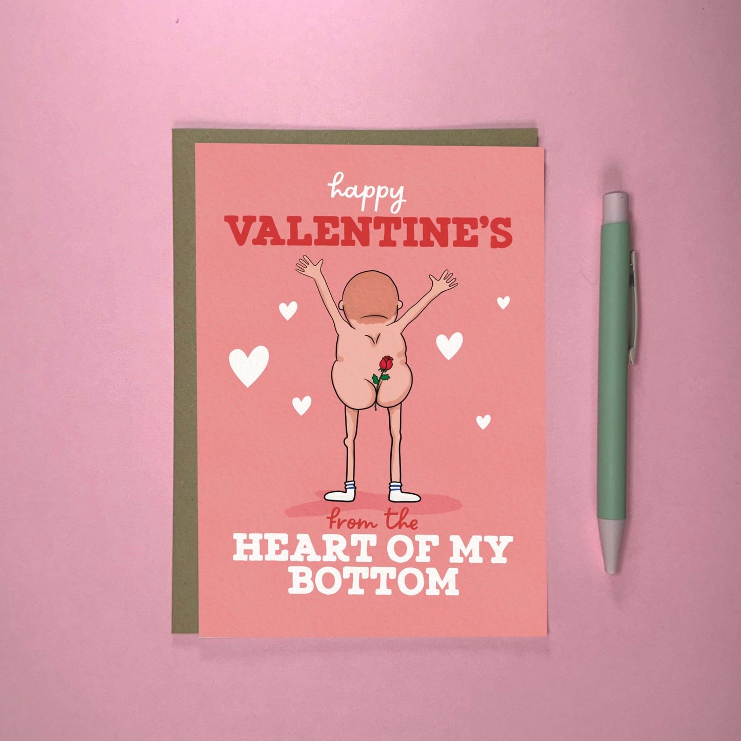Funny Valentine's Day Card - A6 Cheeky Bottom Love Card