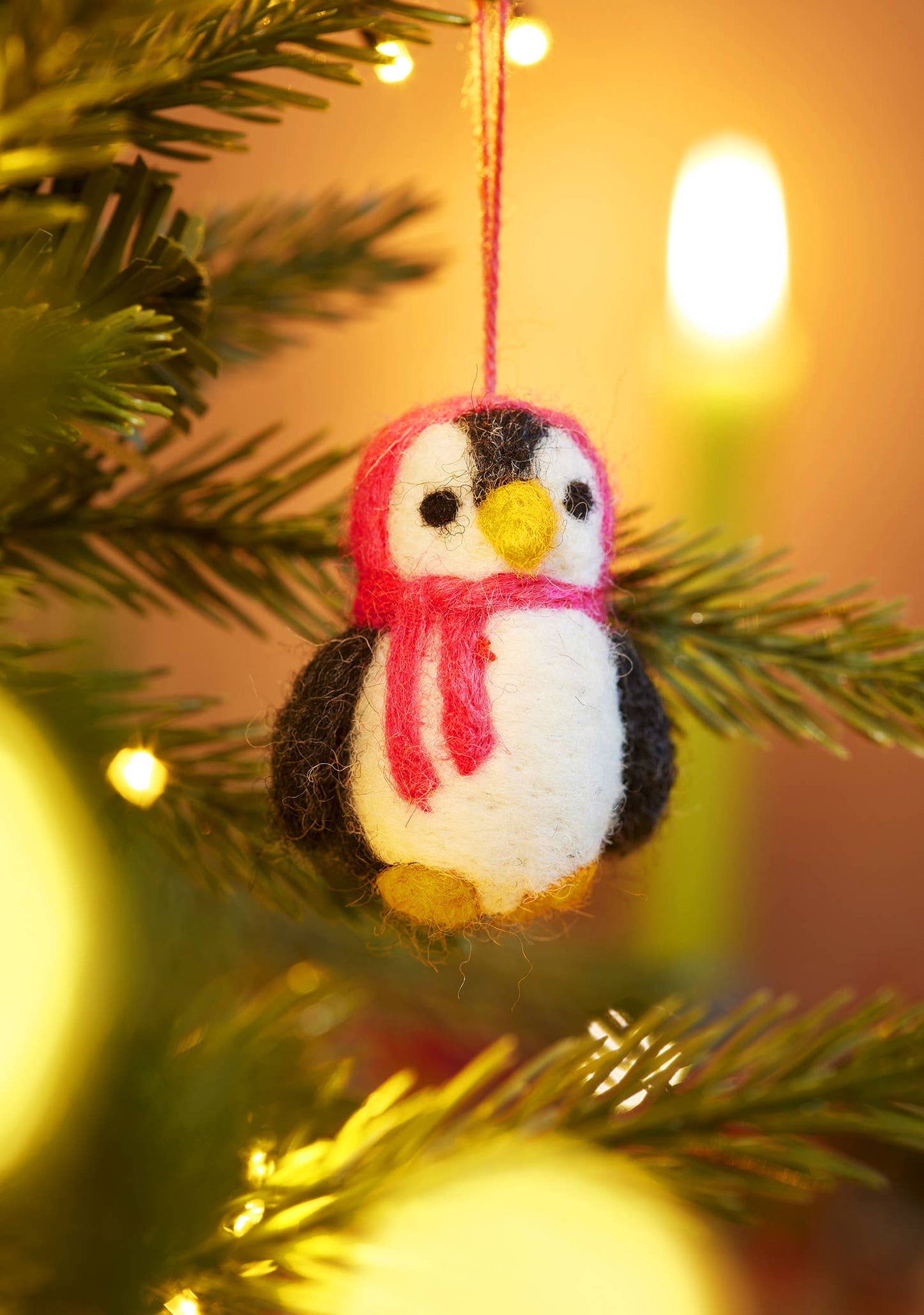 Set of 5 felted penguins.