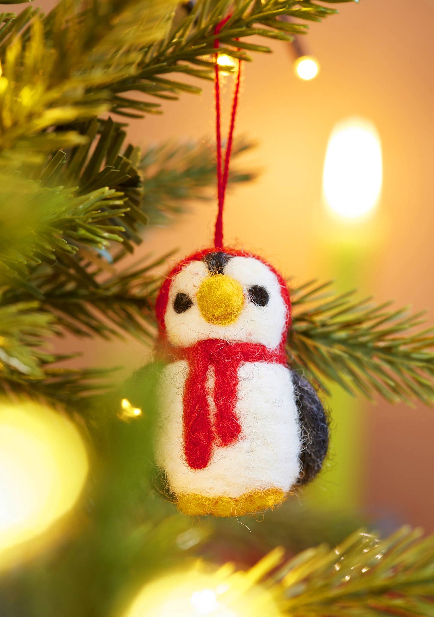 Set of 5 felted penguins.