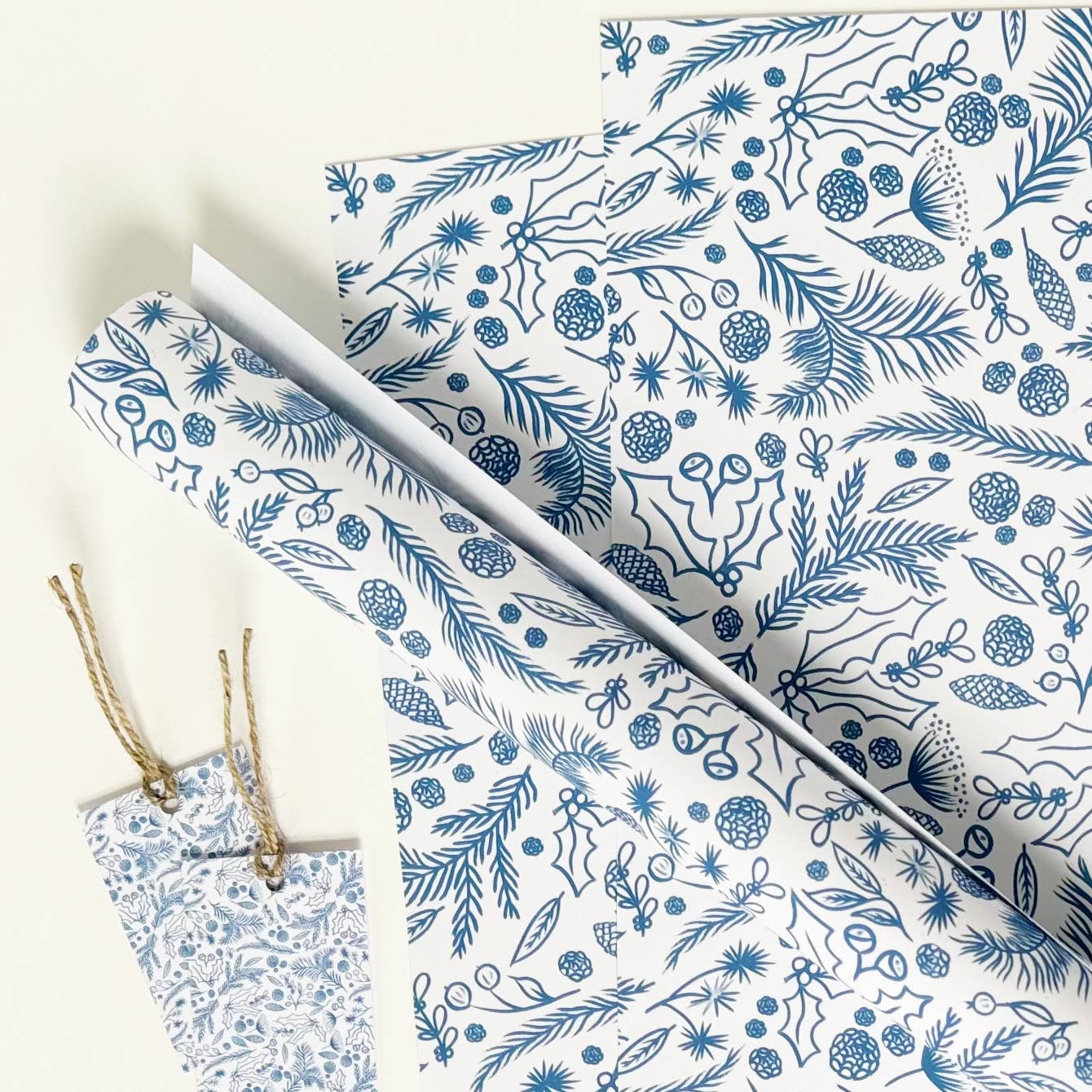 White paper roll with floral design