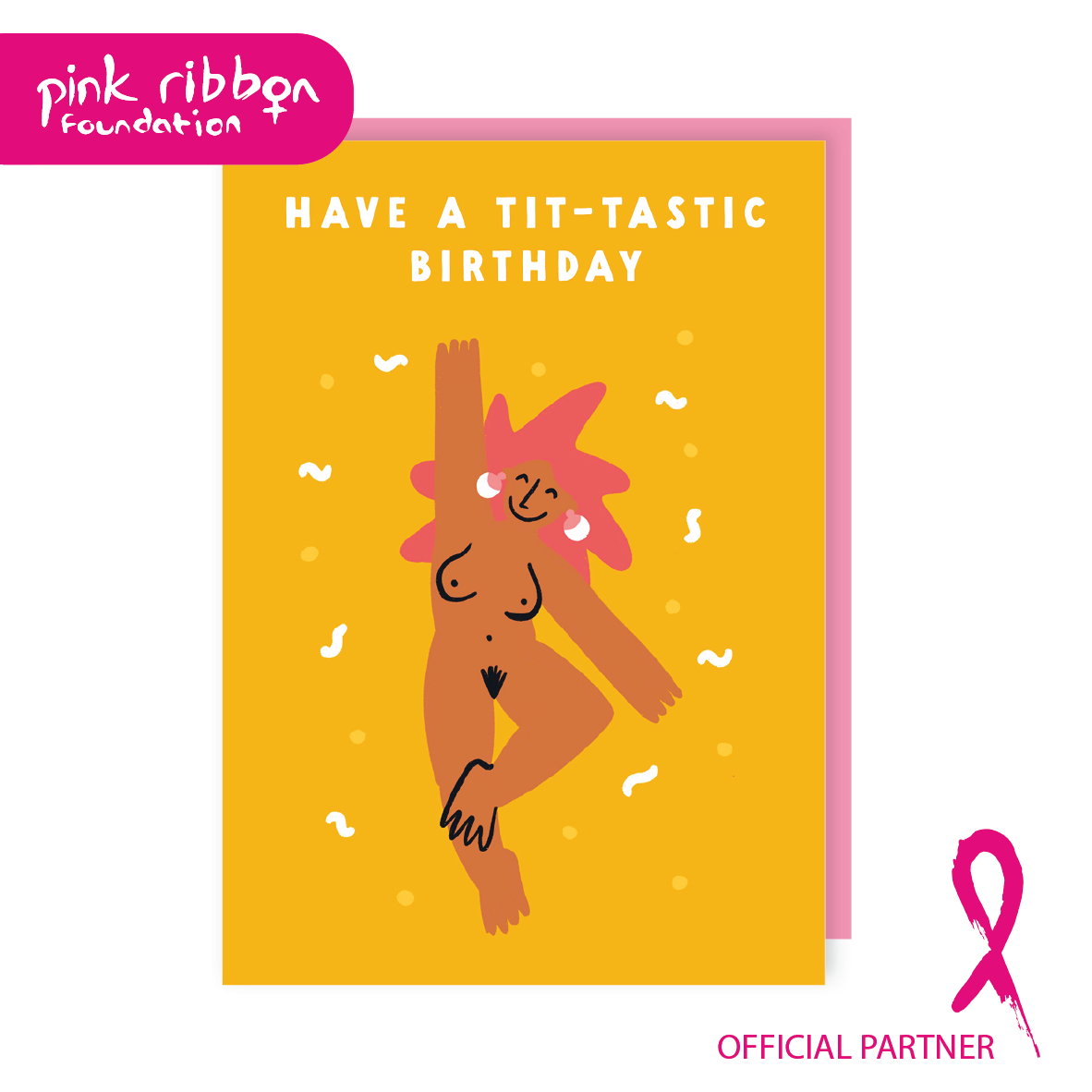 Charity Pink Ribbon Foundation Boob Birthday Card