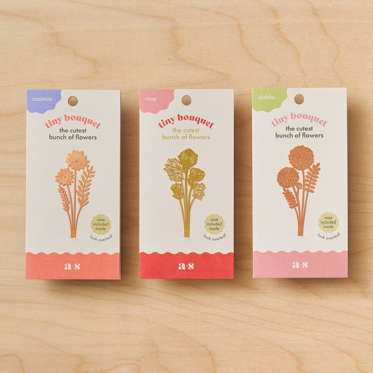 Tiny brass bouquet of Dahlias