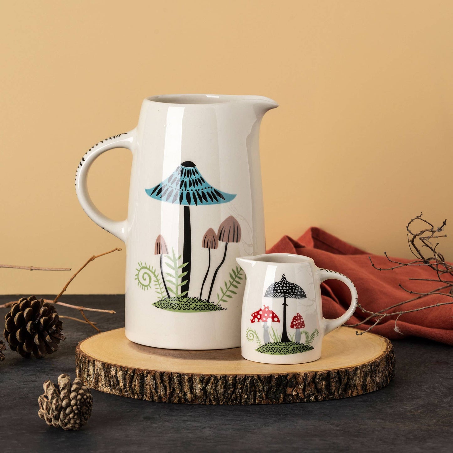 Handmade Ceramic Toadstool Tall Jug