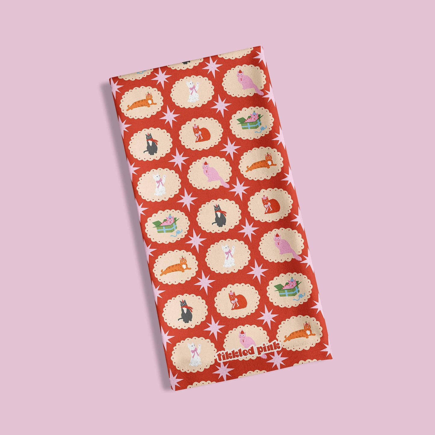 Christmas Cats Tea Towel | Cats Kitchen Towel