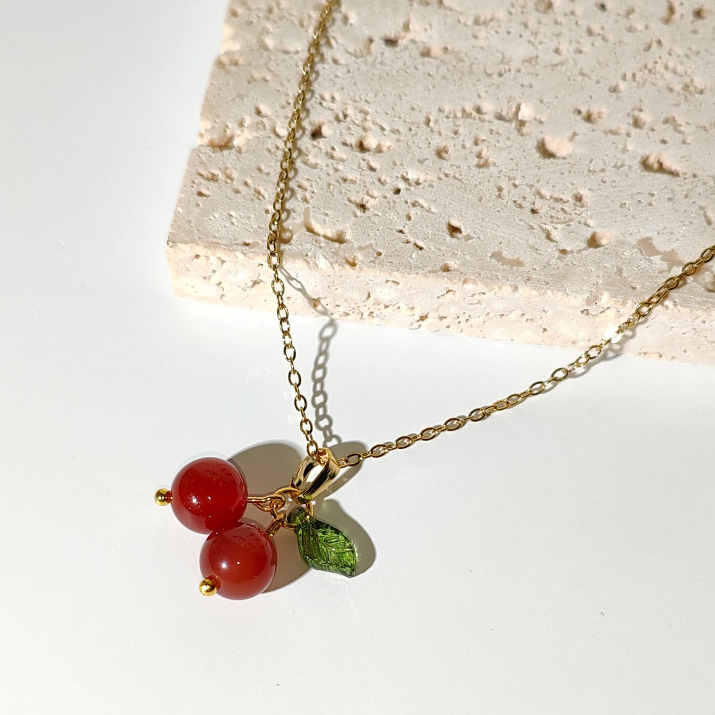Red Gemstone Cherry Necklace