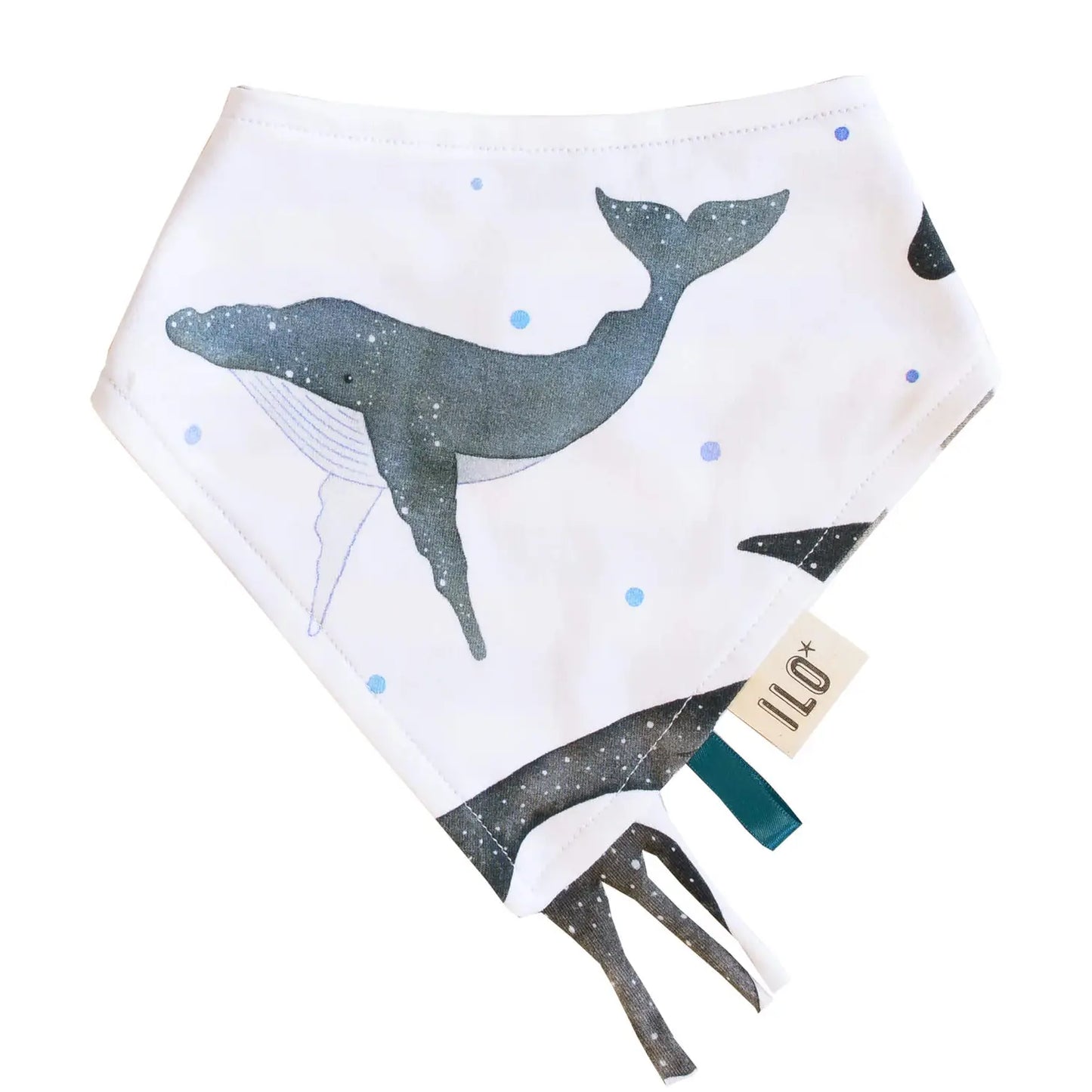 Matching whale fabric baby bib 0-2years.