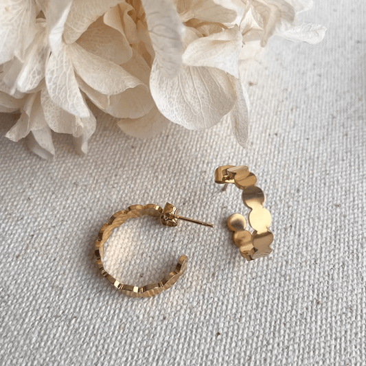 18k Gold Plated Scallop Hoop Earrings